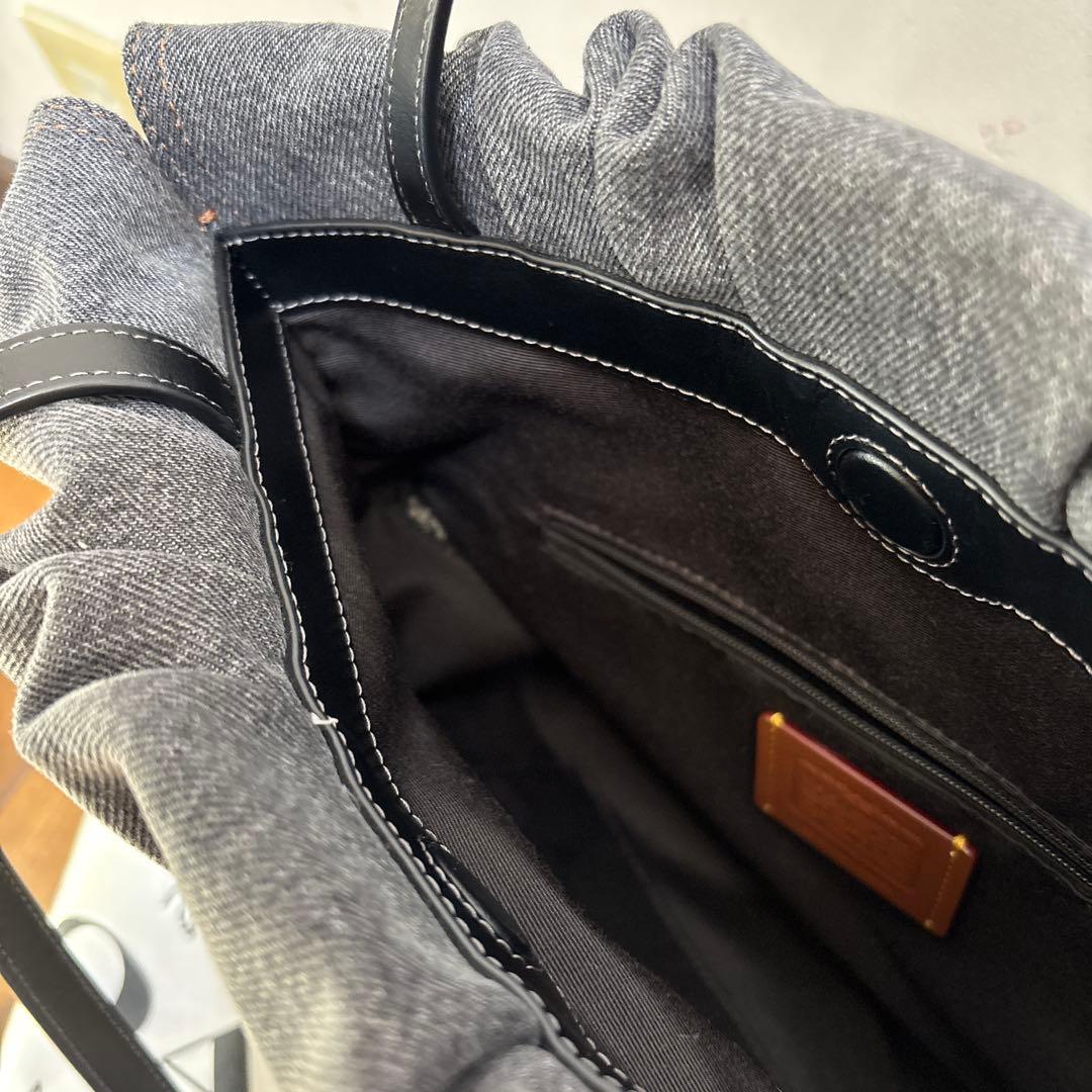 COACH デニムトートバッグ/巾着バッグ デニム ドローストリング 未使用品！
