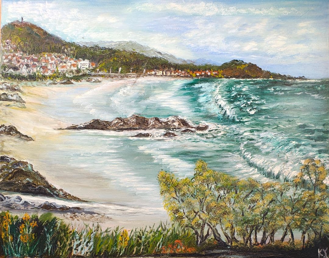 F30 額縁+油彩画セット アクリル板 【匿名配送/ 梱包・発送たのめる便】