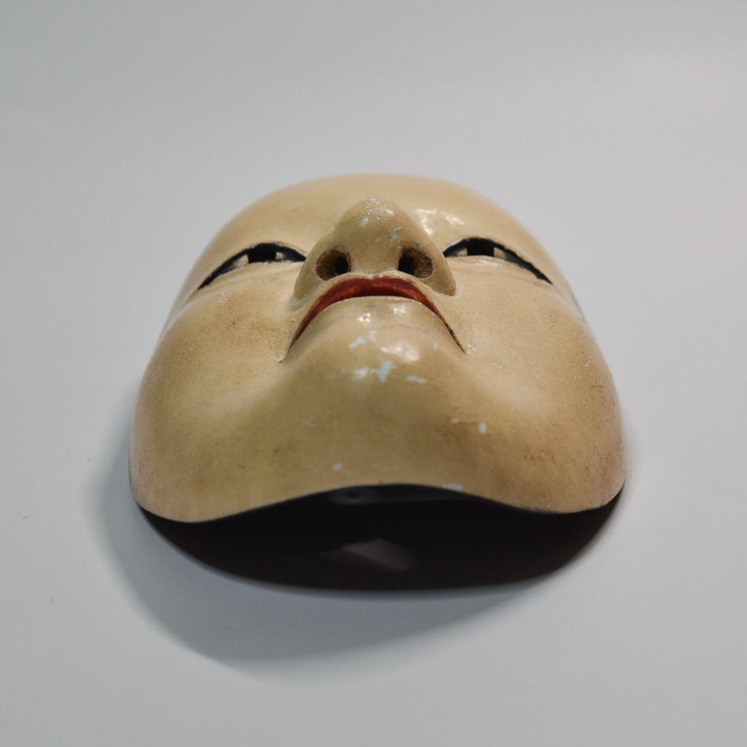 能面 小面 人間国宝長沢氏春作 能面袋付き 美品 希少(G11)