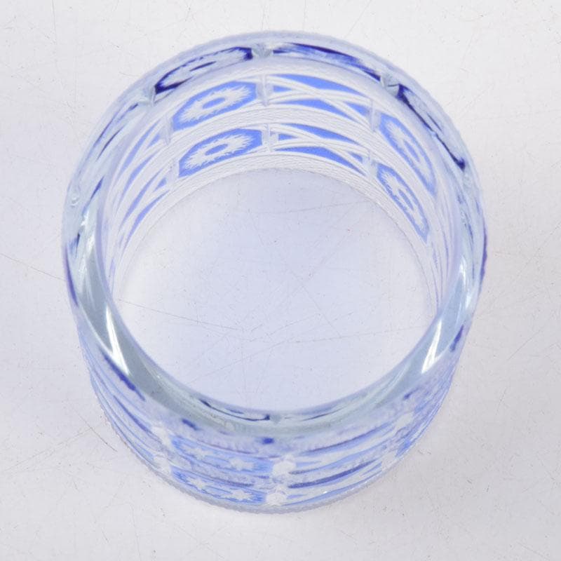 茶道具　硝子工芸　星野工房　義山　切子　蓋置　共箱　C　9072