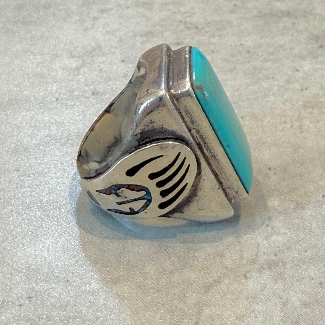 IndianJewelry ビッグターコイズ ベアクロー シルバーリング ナバホ