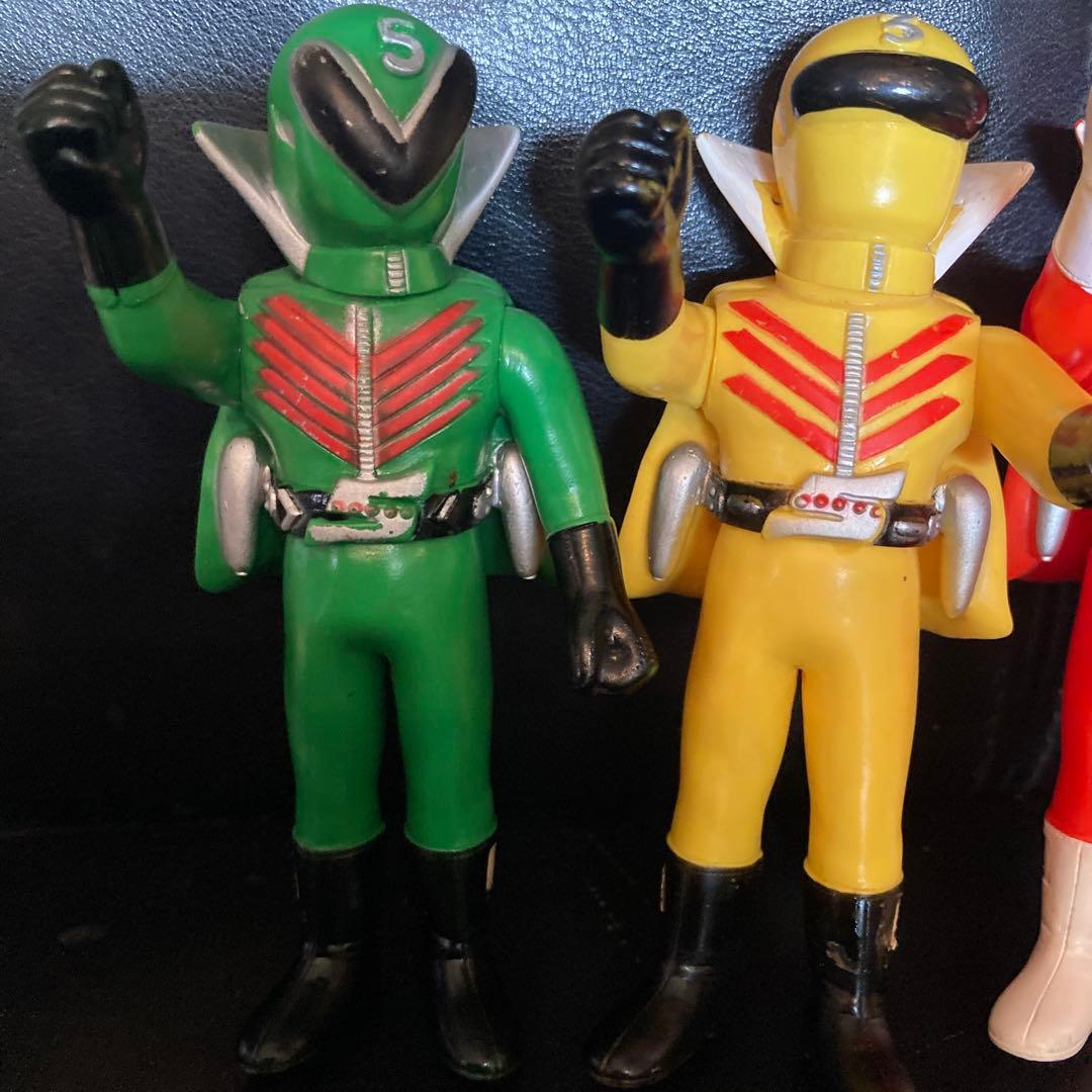 ゴレンジャー　ソフビ　5体　セット　レア　約13センチ　レトロ　当時物