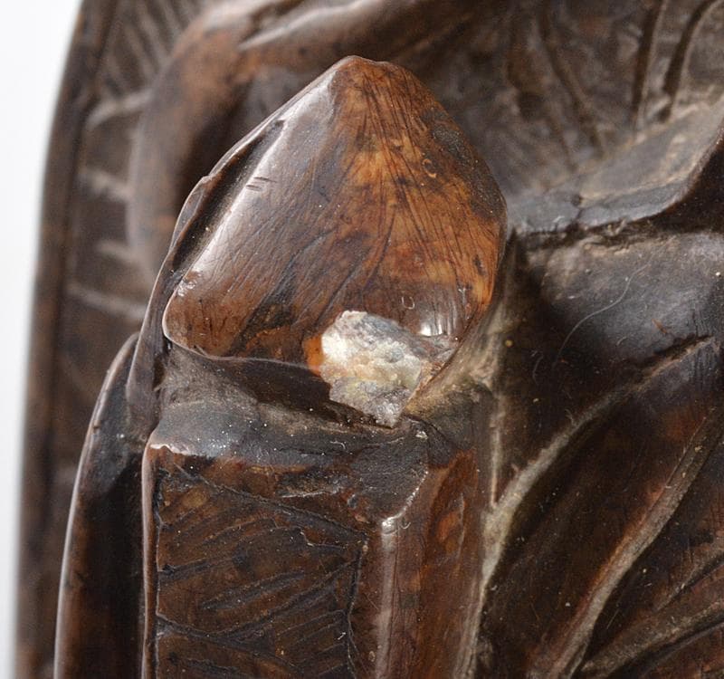 中国　玉石寿山石彫刻　観音像　仏像　置物　V R4494