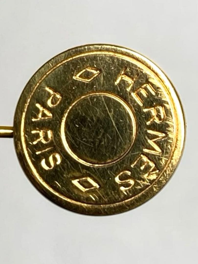 良品　HERMES エルメス セリエ ピンブローチ ピンバッジ ゴールド 箱付き