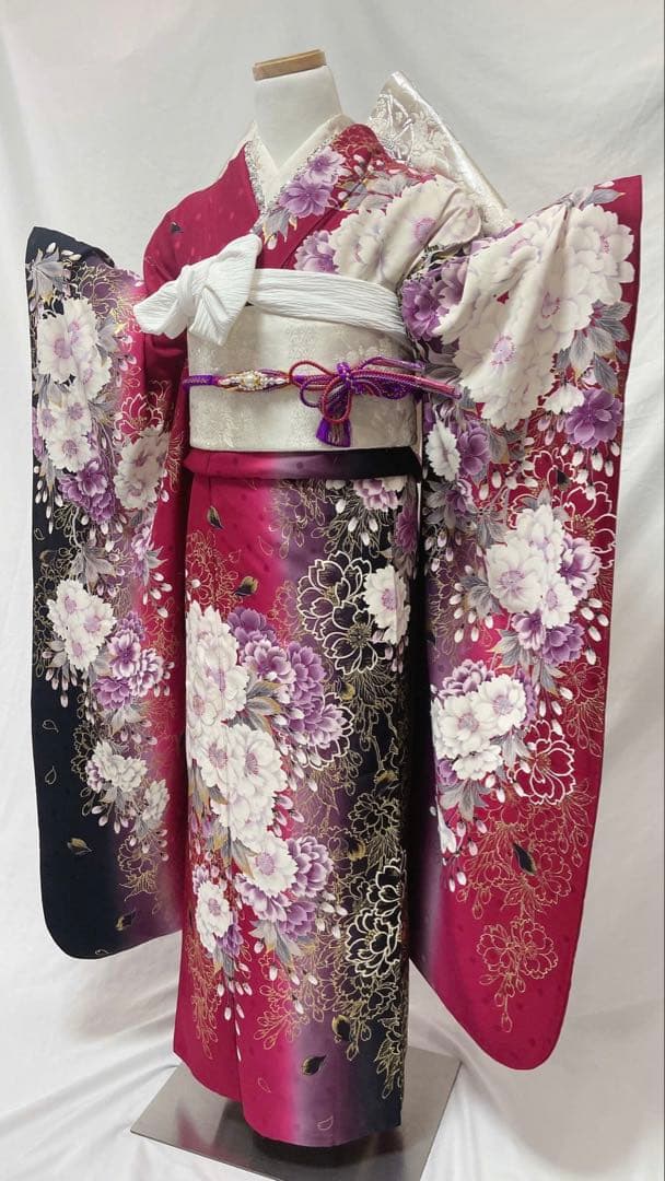 よしたか品 振袖6点セット　振袖フルセット　花柄. 成人式 正絹