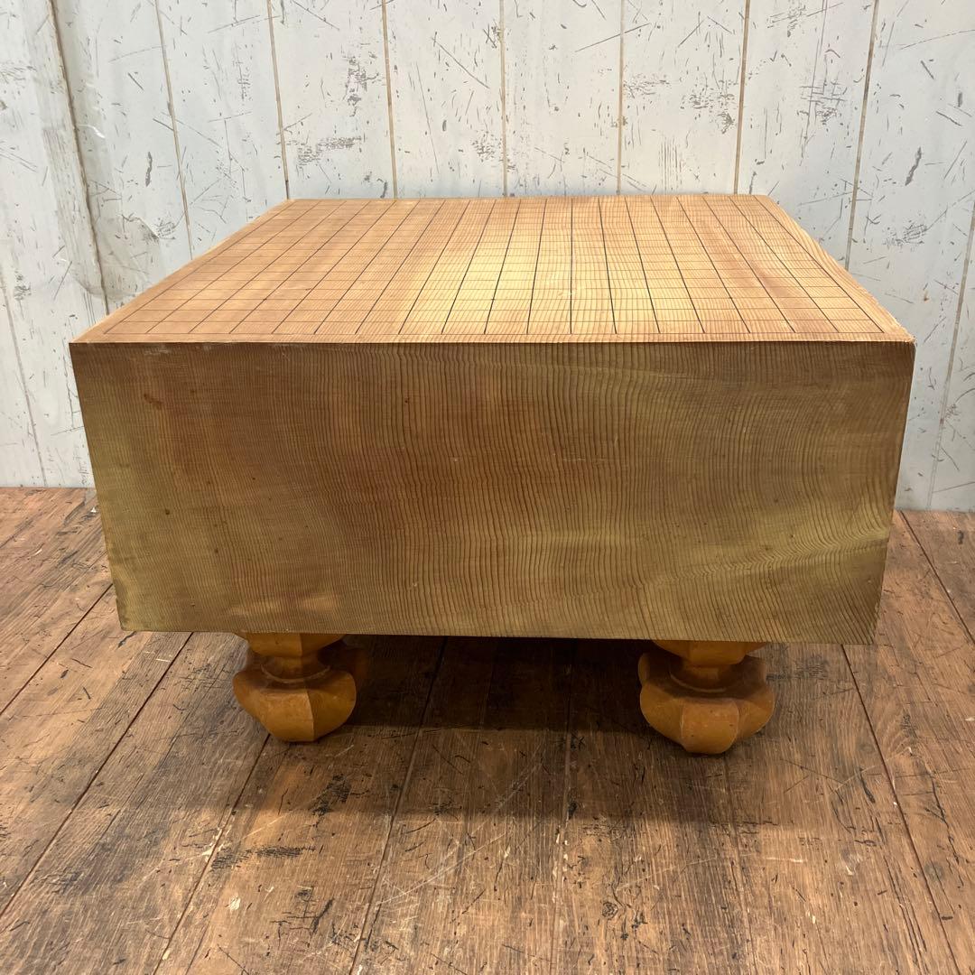 ②昭和レトロ 木製 囲碁版 囲碁盤 板 脚付 へそあり ボードゲーム 伝統ゲーム