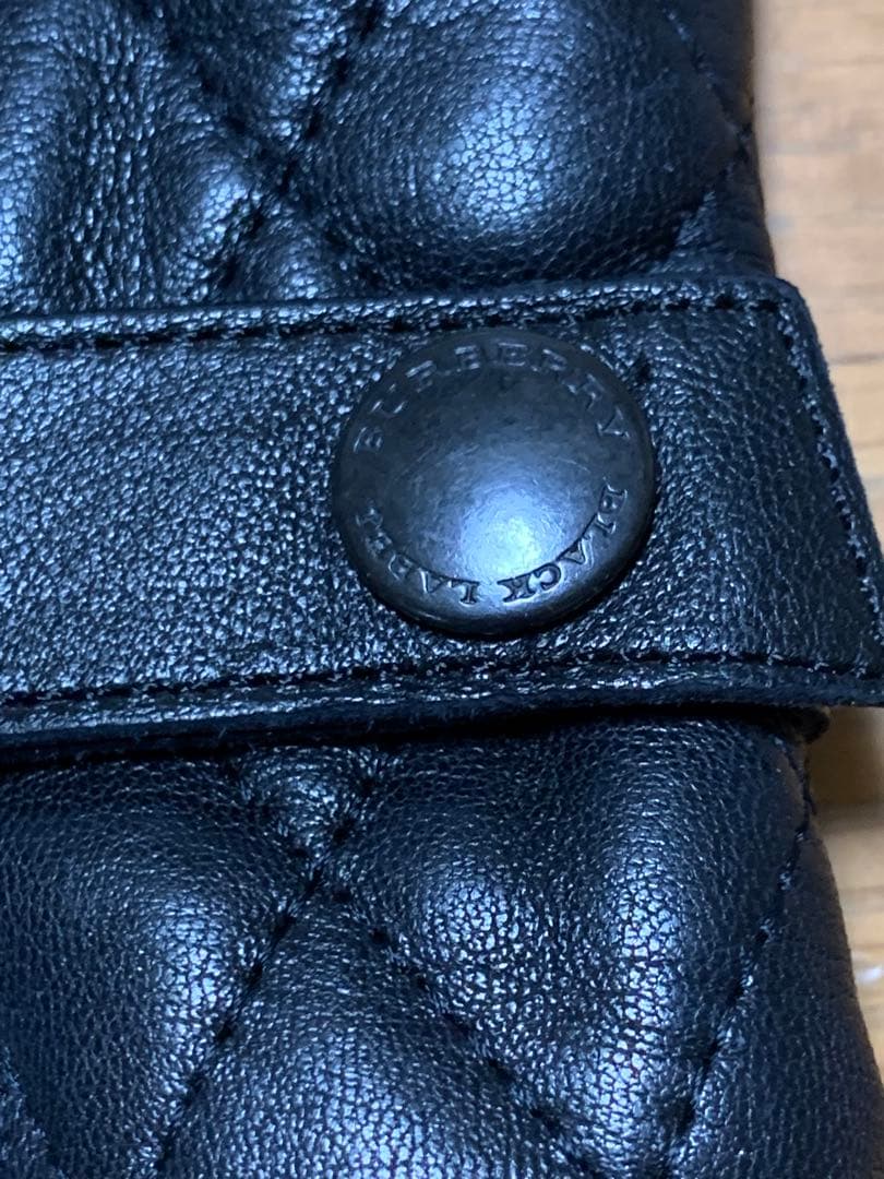 バーバリー BURBERRY ブラックレーベル レザー 手袋 羊革　黒