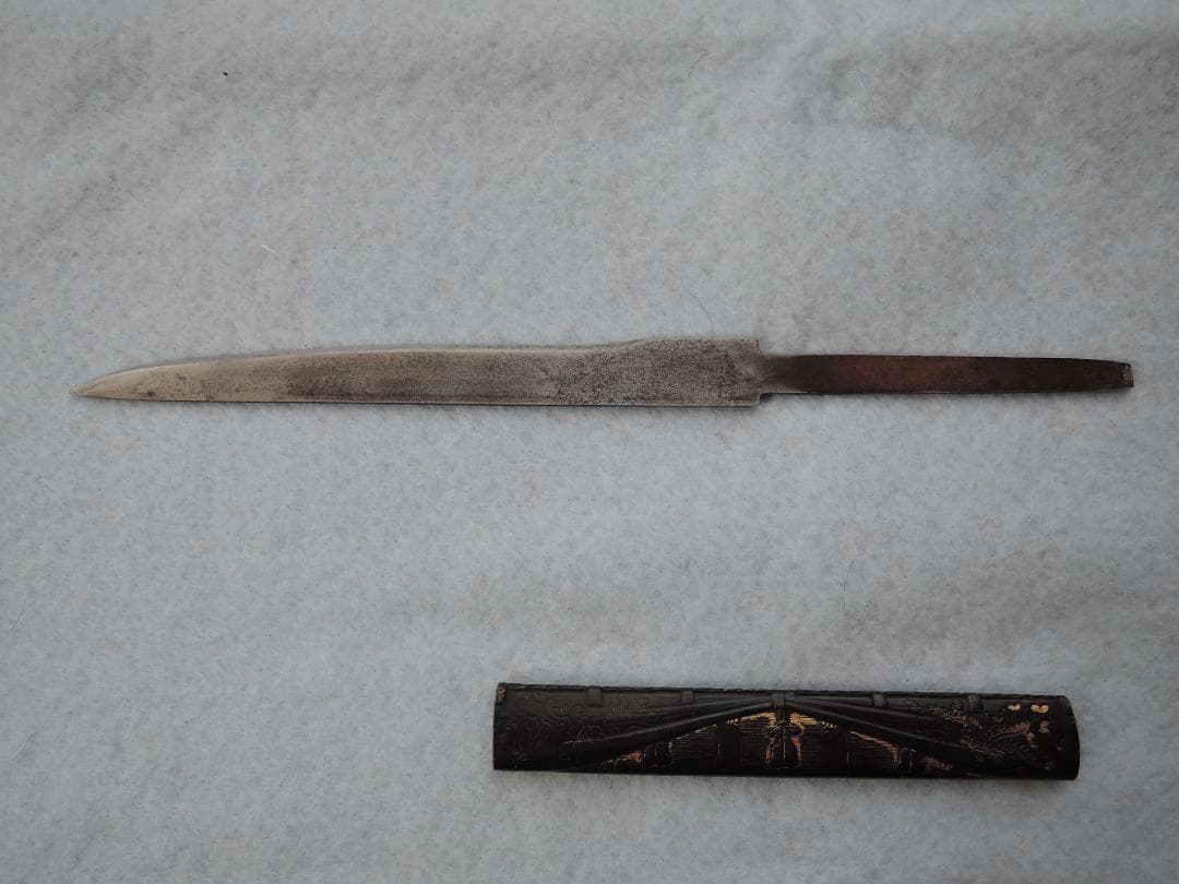 獅子小柄小刀★赤銅魚々子★時代武具