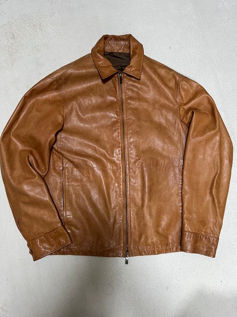 ダナキャラン DKNY ブラウン レザージャケット　美品