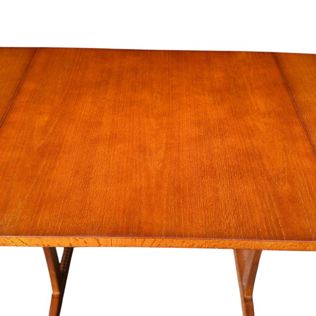 HR622【木目とラタンが美しい】三越ブルージュ　バタフライテーブル　三越家具