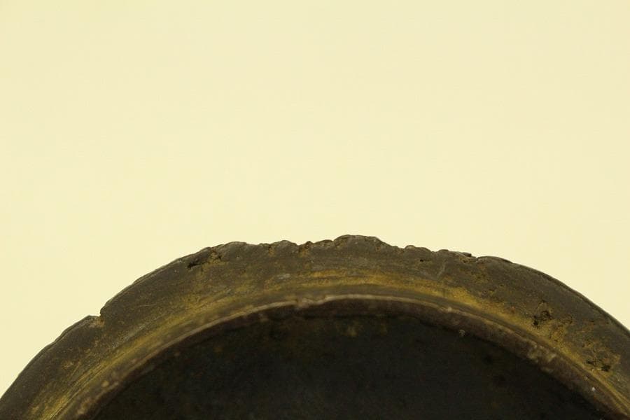 古銅 獅子蓋 香炉 時代物(A975)