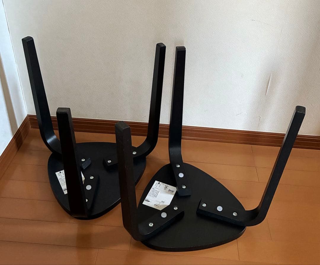 IKEA イケア　KYRRE シルレ　スツール　2脚セット　ブラック