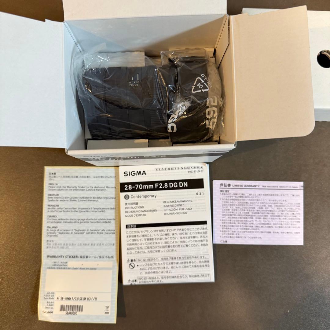SIGMA28-70mm F2.8 DG DNレンズ(Sony E-mount)