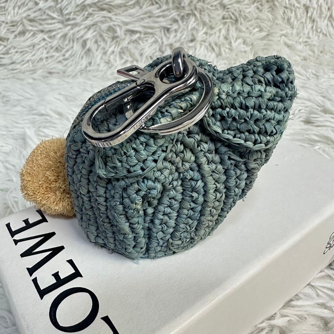 新品 ロエベ LOEWE ラフィア ラビット チャーム ケース