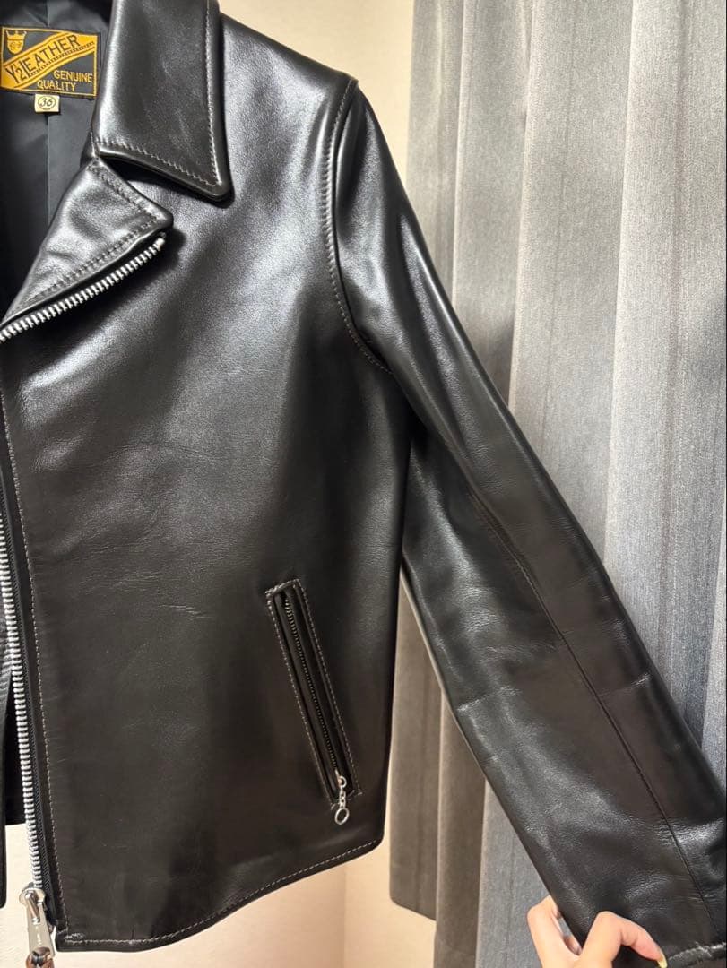 Y2 LEATHER ブラック レザーシングルライダース【美品】