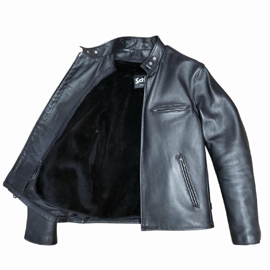 極美品/新型 schott ライダースジャケット　641 本革　黒　米国製　40