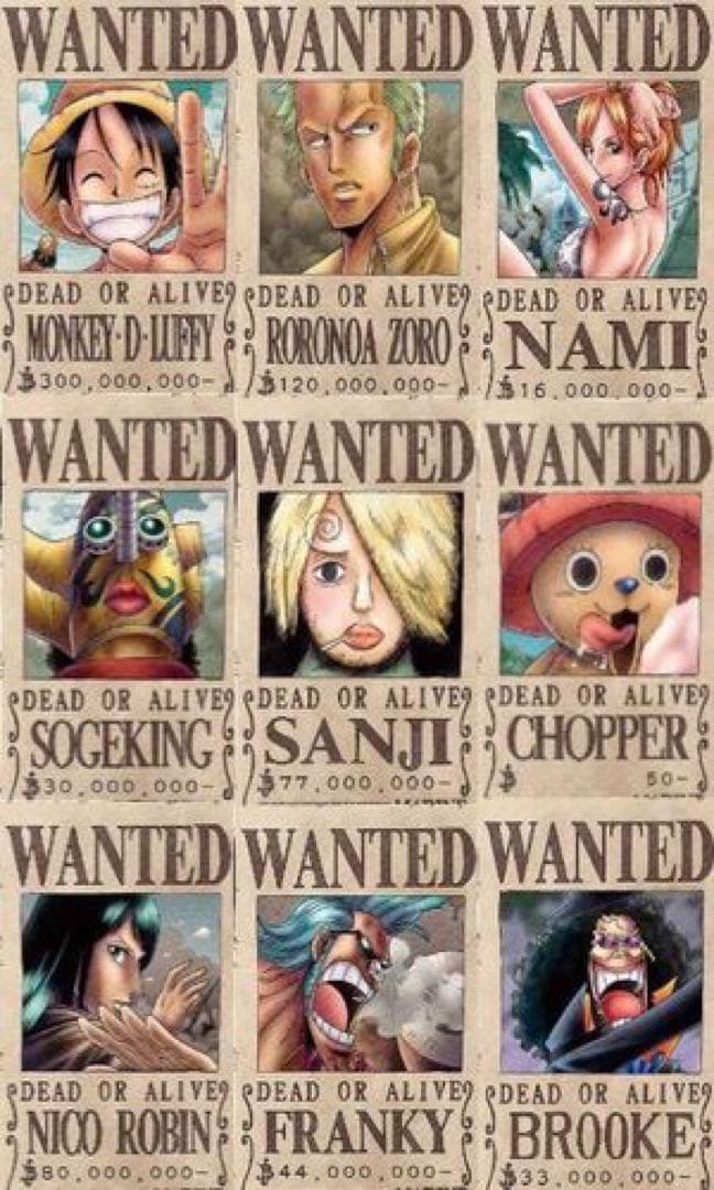 ワンピース 麦わら一味　海賊　キャラクター ポスターセット