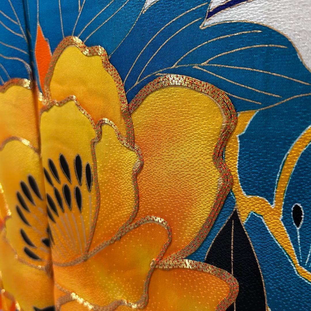 振袖フルセット　大胆な柄　レトロポップ　アンティーク