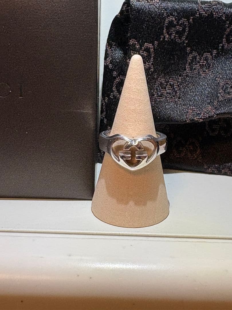 GUCCI インターロッキングラブリーハート 刻印サイズ:11号【箱/ポーチ付】