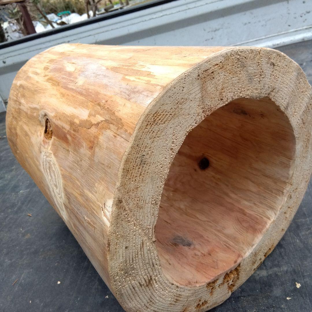 みつばち、昆虫飼育用 中空洞木材 杉材 樹洞 くり抜き 丸洞