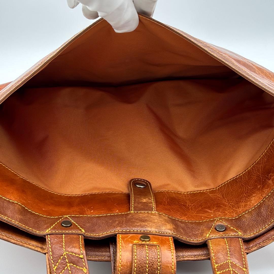 【希少】輪怐 LIN-KU ビジネスバッグ 2way ブリーフケース キャメル