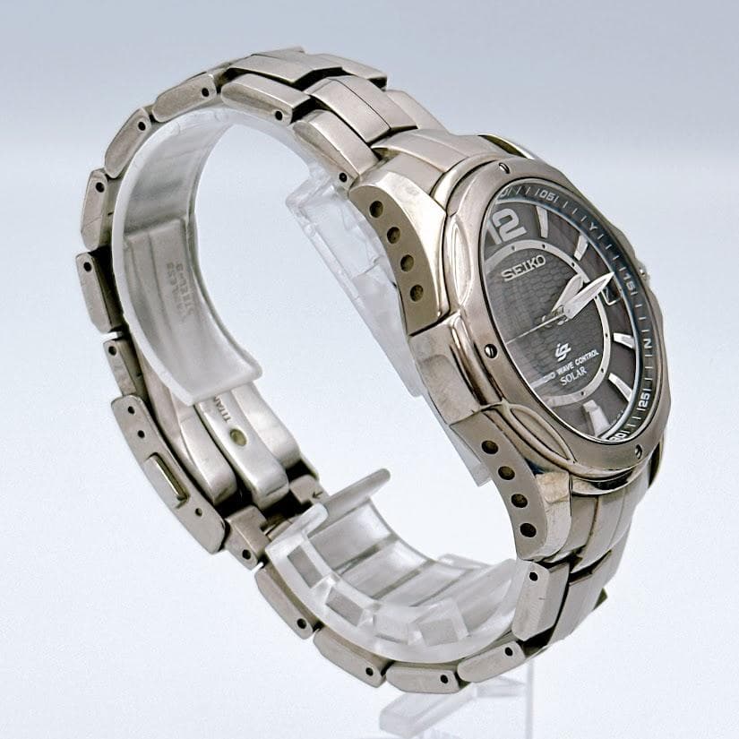 美品 セイコー イグニッション ソーラー電波 デイト メンズ腕時計 動作良好