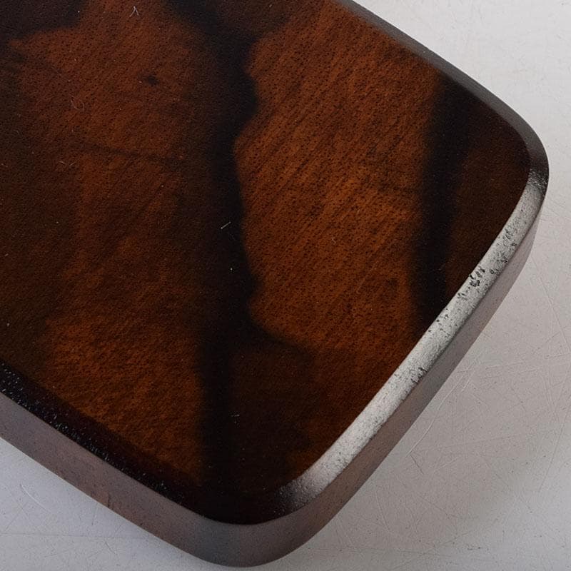 shellkid　井筒鳳斎　内金箔黒柿長四方香合鷺に芦　共箱　V　9126