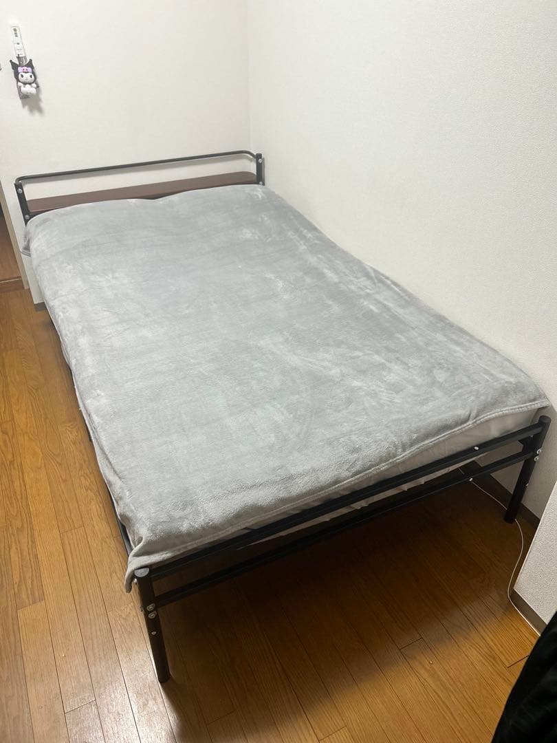 WLIVE パイプベッド セミダブル ACH622スチール製 ブラック　説明書付