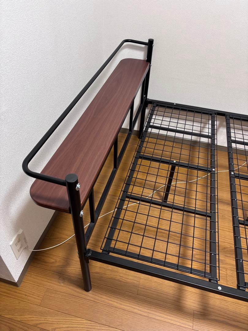 WLIVE パイプベッド セミダブル ACH622スチール製 ブラック　説明書付