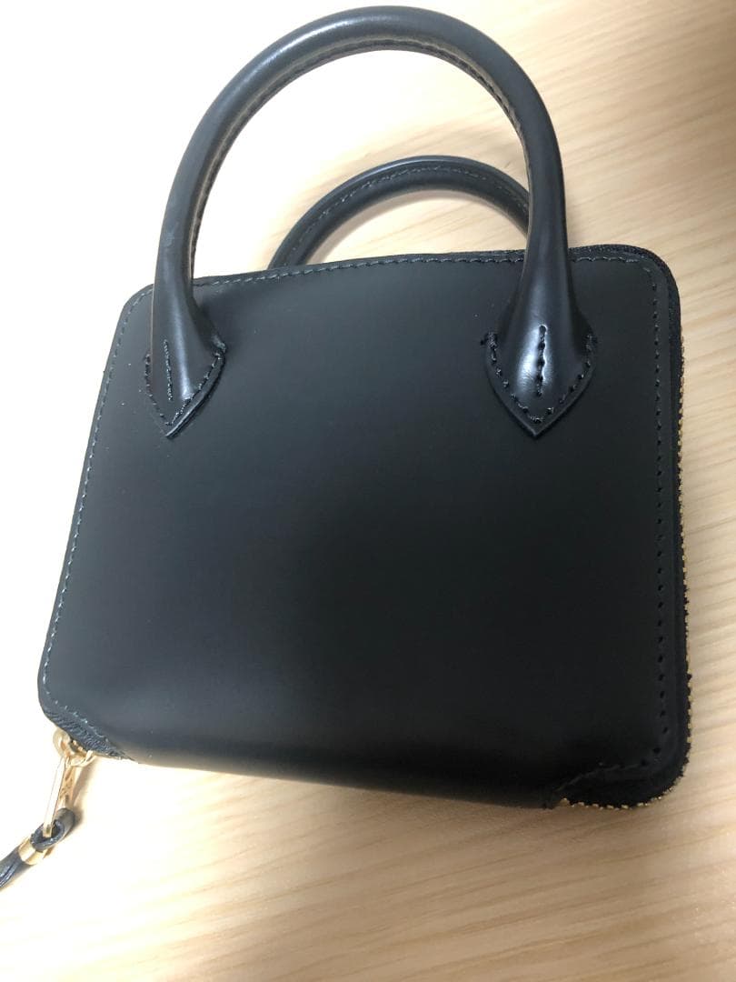 コムデギャルソン ハンドルウォレット 2つ折り財布 レザー 牛革 黒