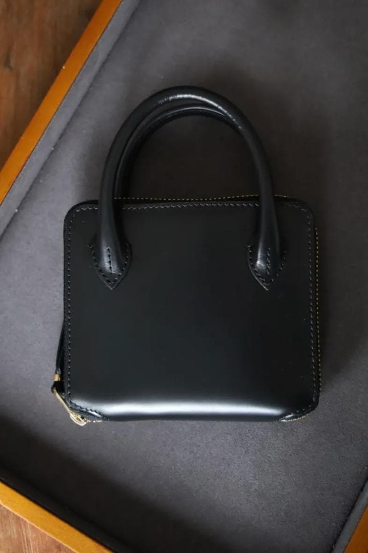 コムデギャルソン ハンドルウォレット 2つ折り財布 レザー 牛革 黒