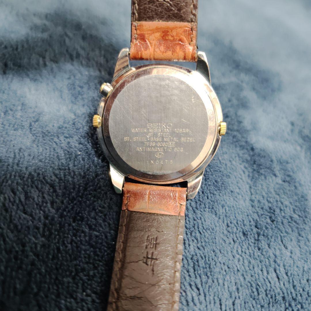 SEIKO　AVENUE 7F39-6060 ムーンフェイズ　デュアルタイム