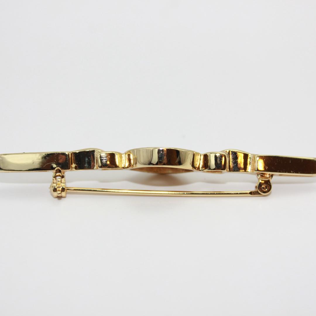 美品 Dior ディオール CD ロゴ ラインストーン ゴールド ブローチ