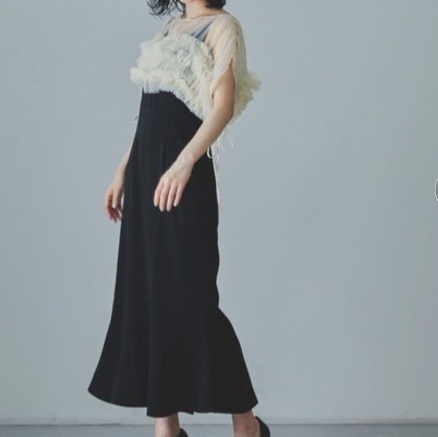 ANDRESD ボリュームソフトチュールドレス オケージョン ワンピース M