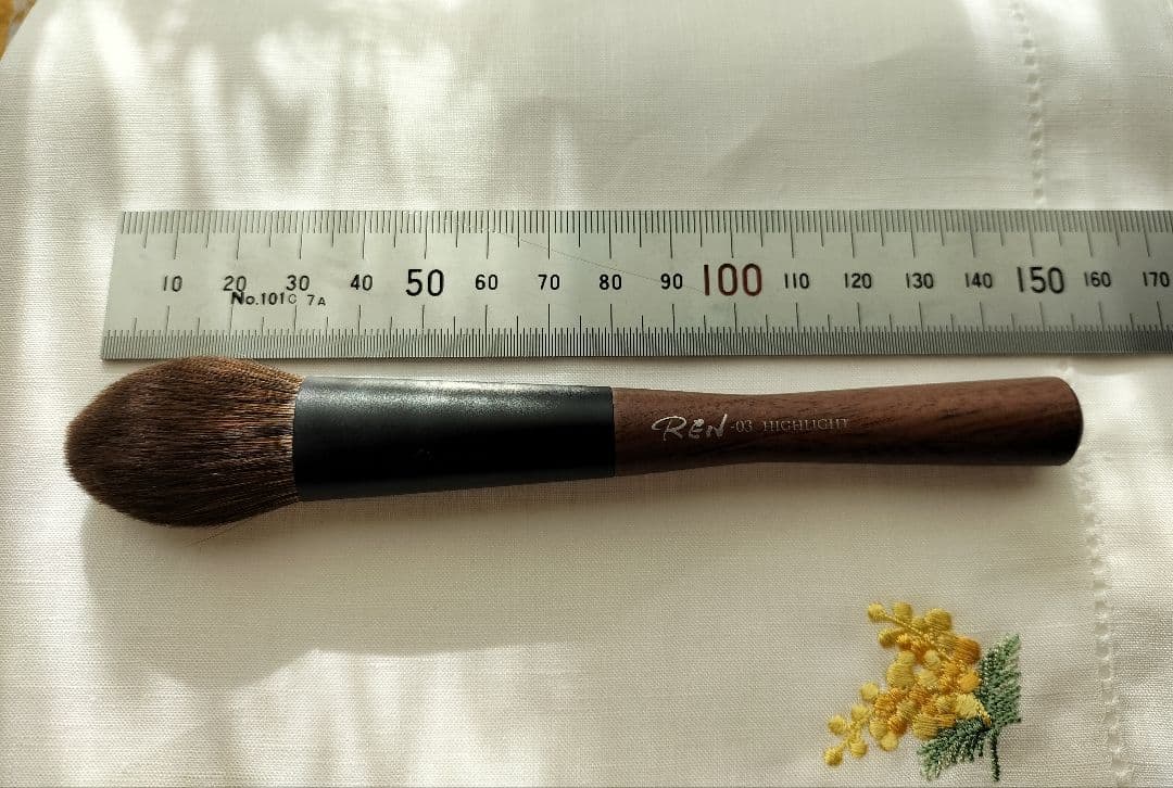 「中古」熊野筆　竹宝堂　REN-3　ハイライトブラシ　レッドフォックス✕灰リス