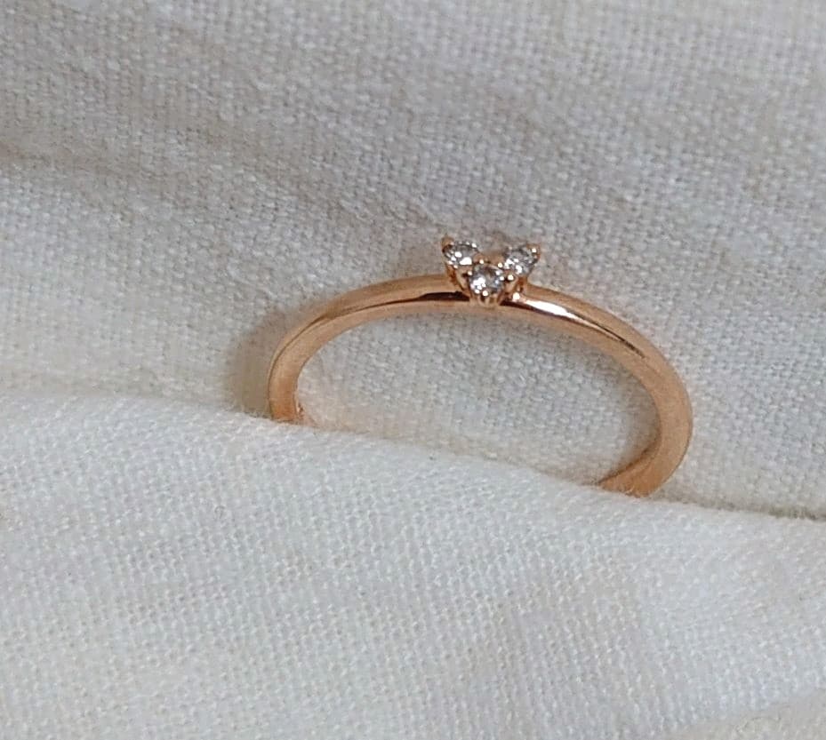 4℃　ピンキーリング　ハート　ピンクゴールド　ダイヤ