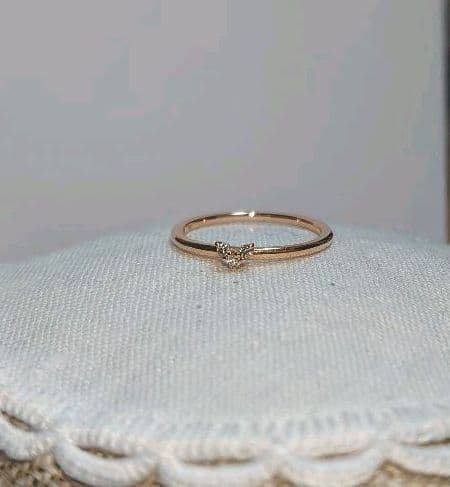 4℃　ピンキーリング　ハート　ピンクゴールド　ダイヤ