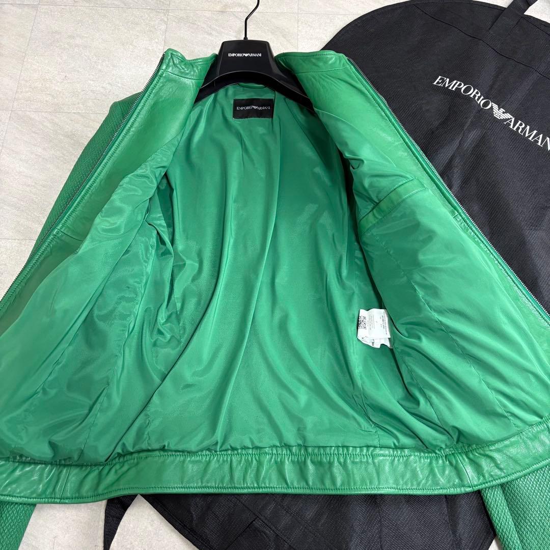 新品タグ付き ARMANI エンポリオアルマーニ ラムレザージャケット シングル