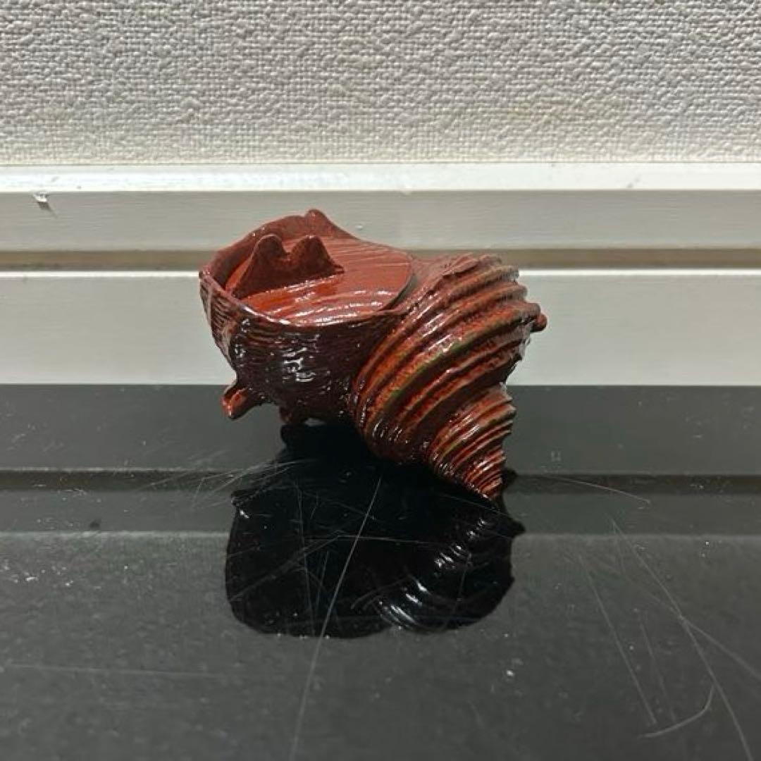 川瀬表完　天然胎さざえ香合　茶道具懐石茶箱鵬雲斎坐忘斎淡々斎即中斎茶碗水指茶杓棗