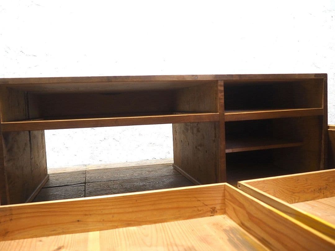 1289 ヴィンテージ　ロータイプの片袖机　文机　ローテーブル　収納棚　レトロ