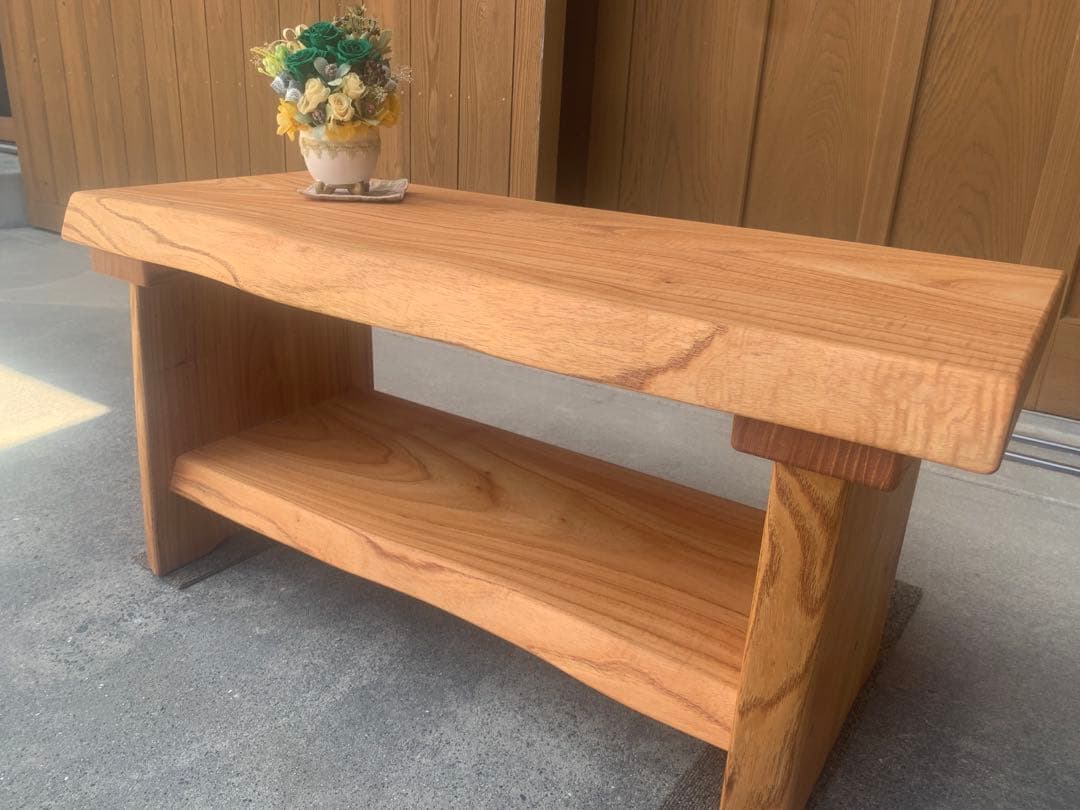 夏セールＢ：サイドテーブル、TV台、飾り棚＊棚有【魅力的な杢目、色艶】