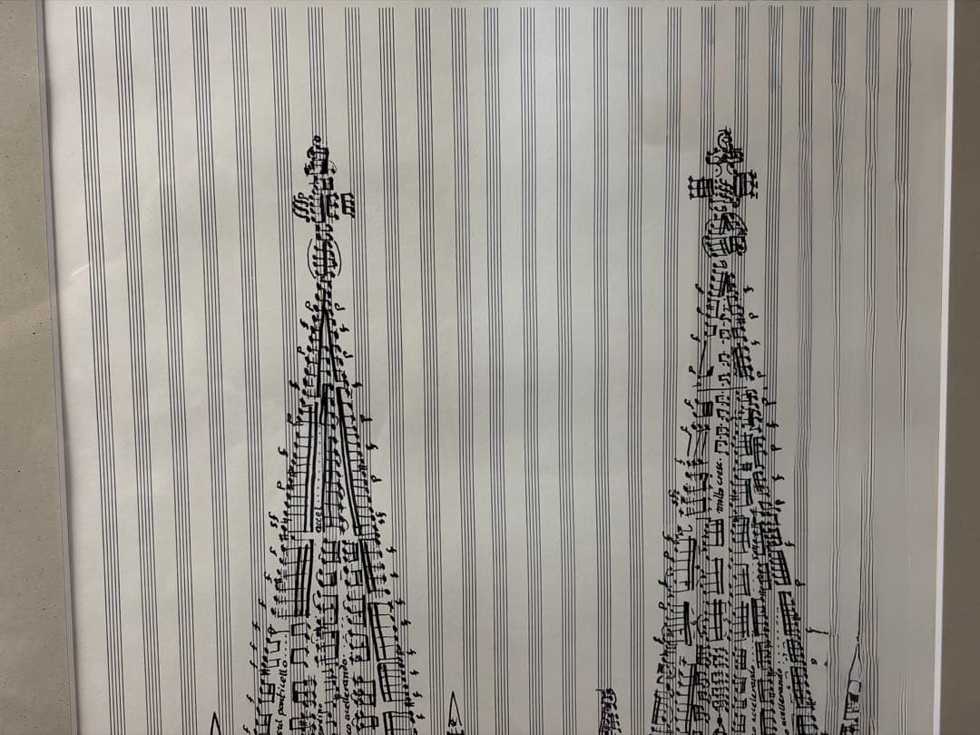 ケルン大聖堂　楽譜のポスター　額縁あり　たのメル便