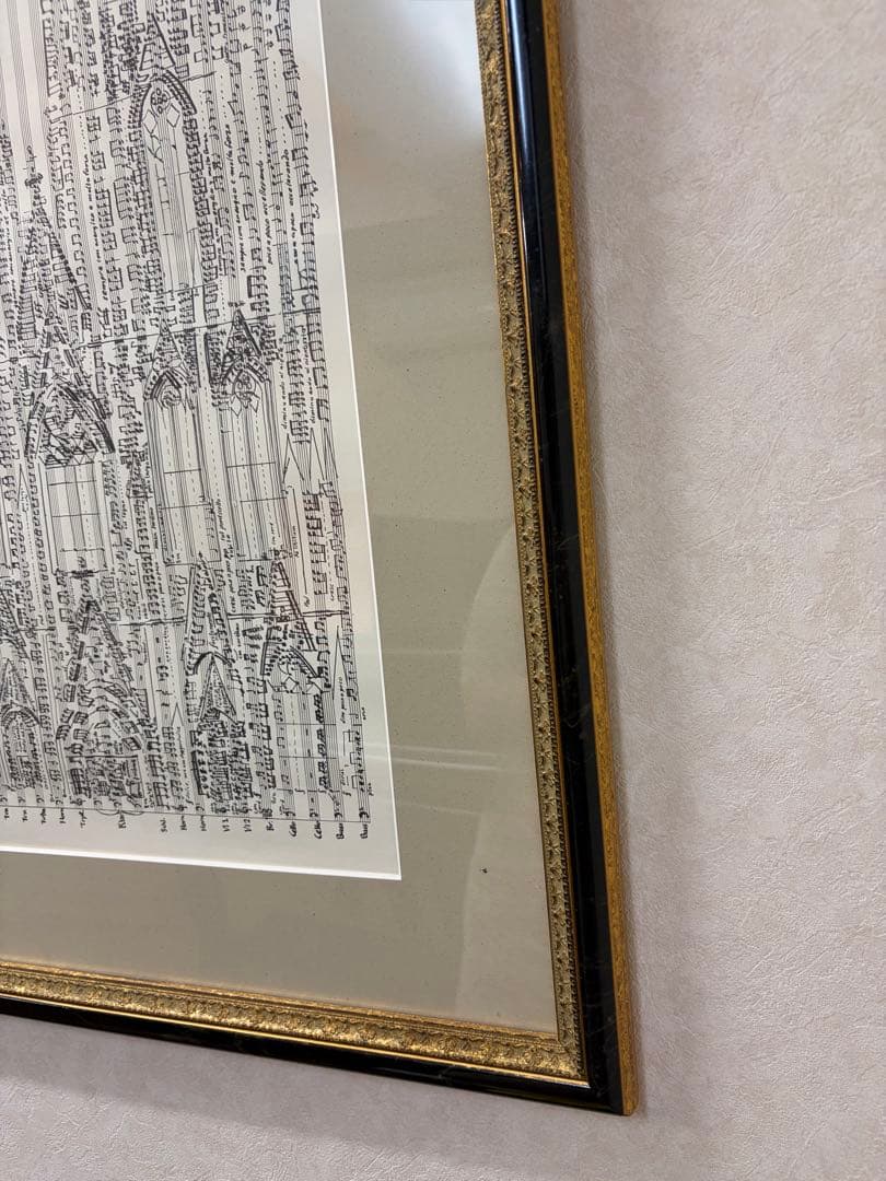 ケルン大聖堂　楽譜のポスター　額縁あり　たのメル便