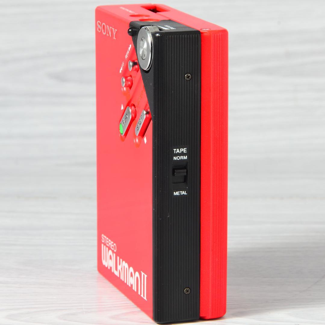 SONY WALKMAN WM-2 カセットウォークマン レッド 電池ボックス等