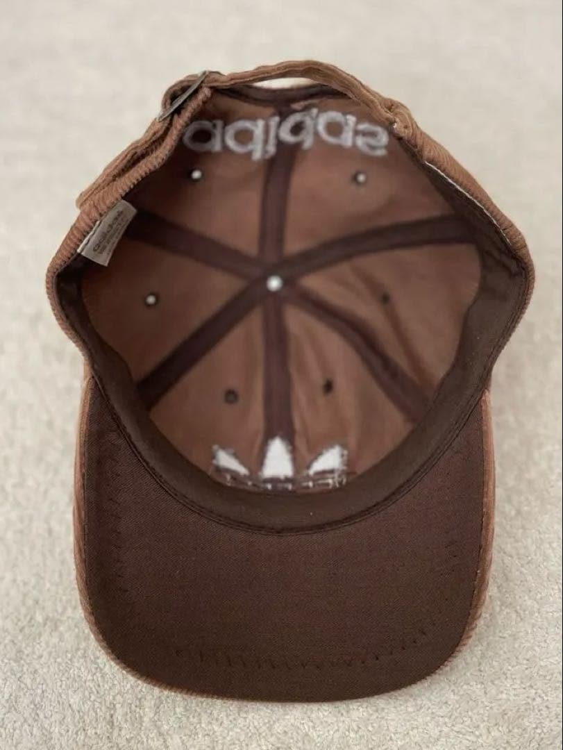 【80s vintage】adidas トレフォイルロゴ コーデュロイキャップ