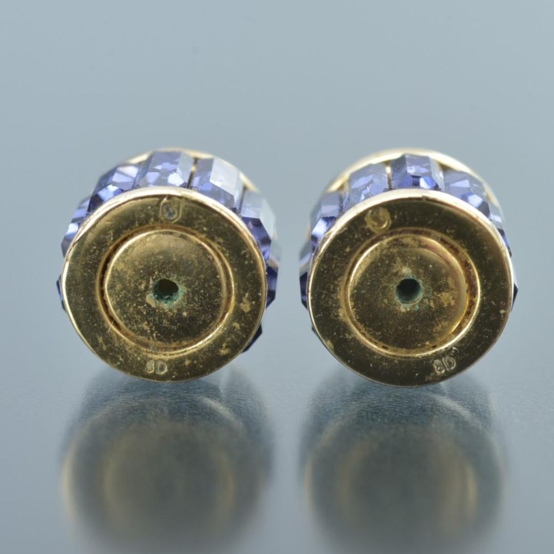 美品 スワロフスキー オルビタドロップ ピアス 両耳 オクタゴンカット ゴールド