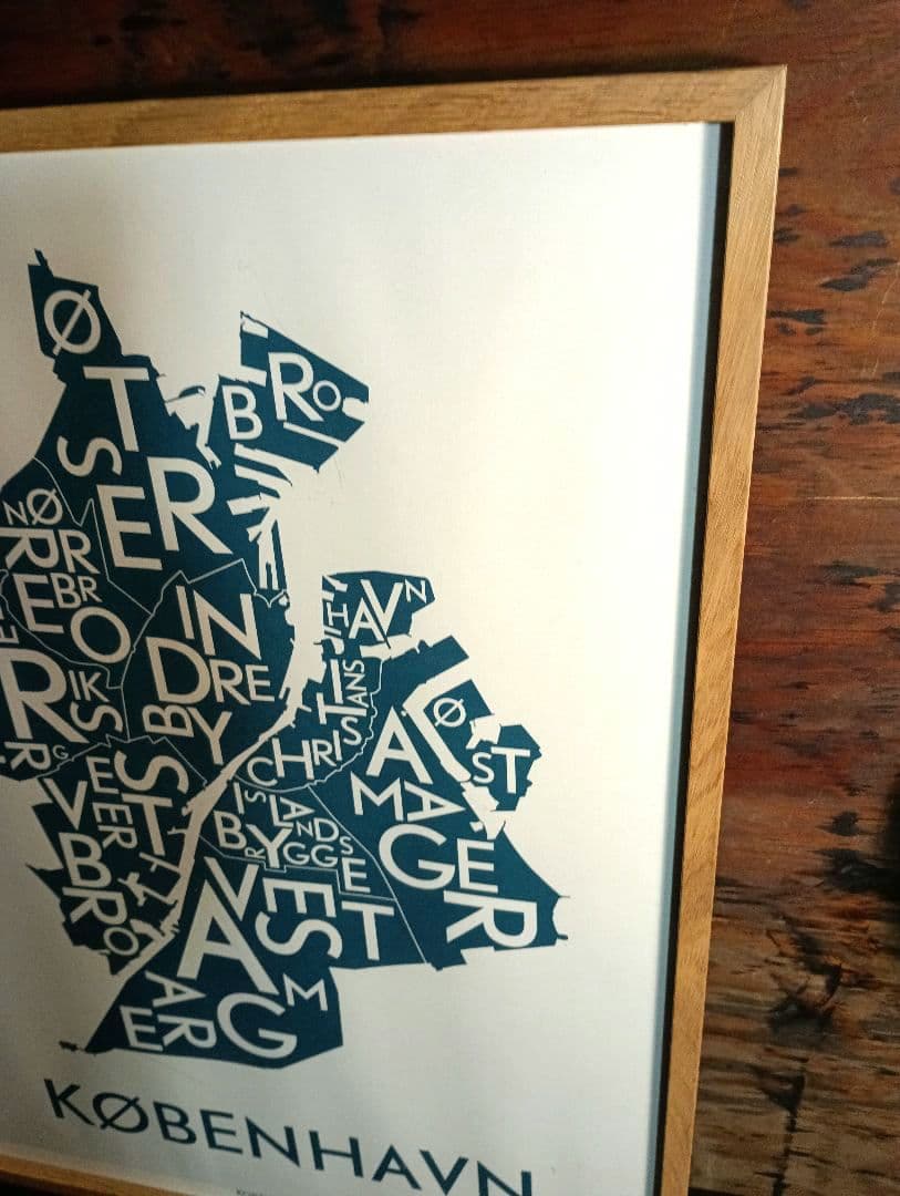 北欧　コートカルテレット ポスター　コペンハーゲン　デンマーク　地図　マップ