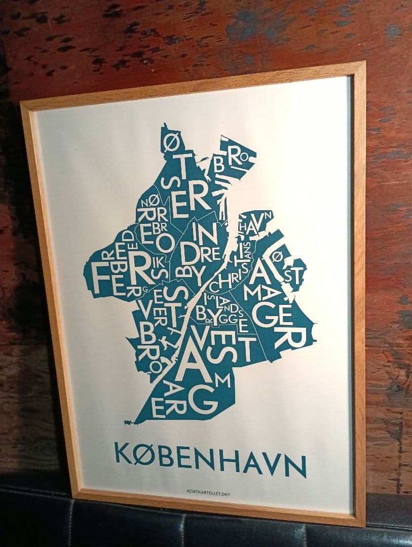 北欧　コートカルテレット ポスター　コペンハーゲン　デンマーク　地図　マップ