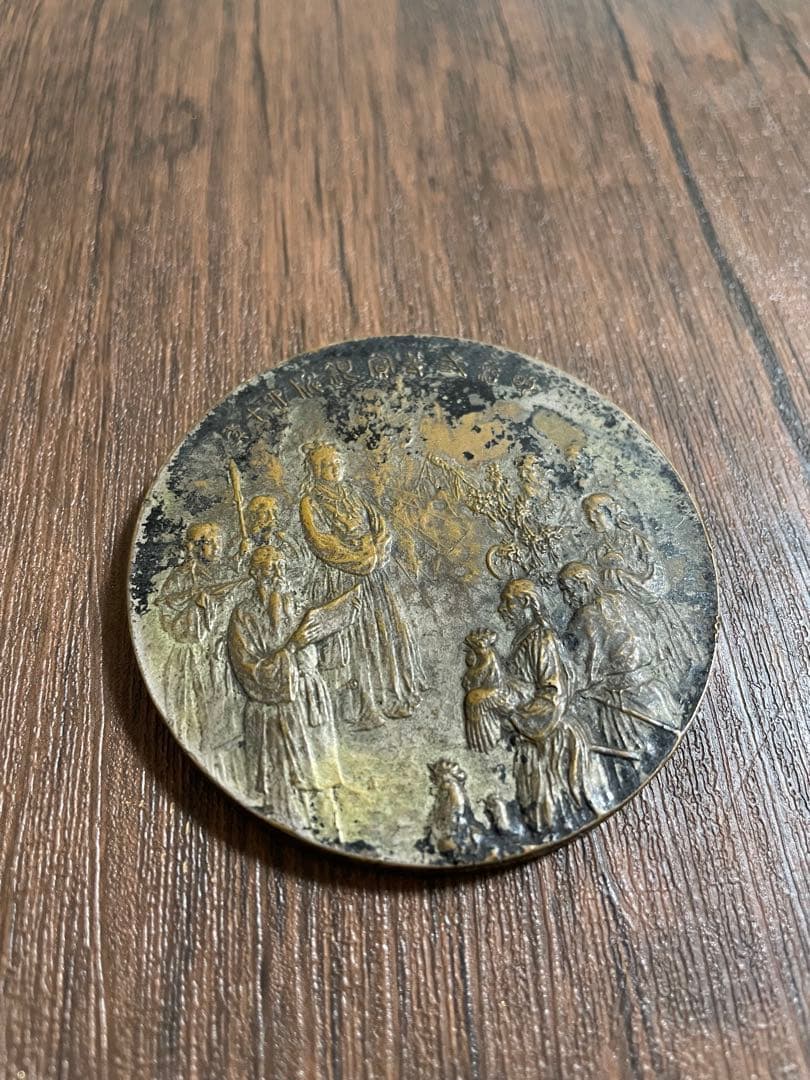 弐等賞銀牌 約154.5g 海野美盛作農商務省2等賞 アンティーク メダル 菊紋