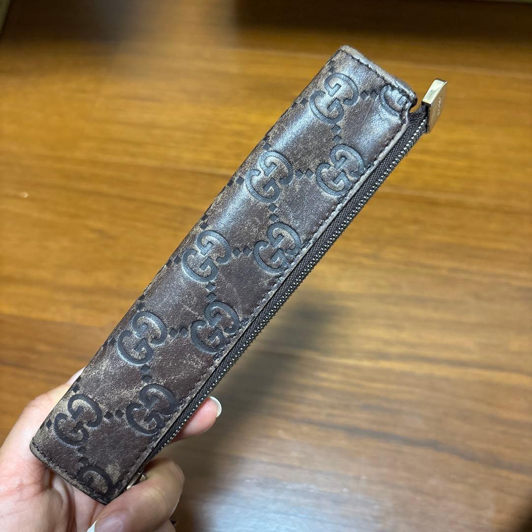 GUCCI GGロゴペンケース ブラウン
